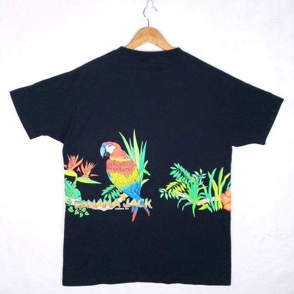Vintage Natuee Panama Jack Wrap Around Rainforest Toucan Macaw Tropical T-shirt - Picture 12 of 15